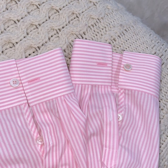 Talbots non iron pink striped button down shirt size 20W - Picture 7 of 11